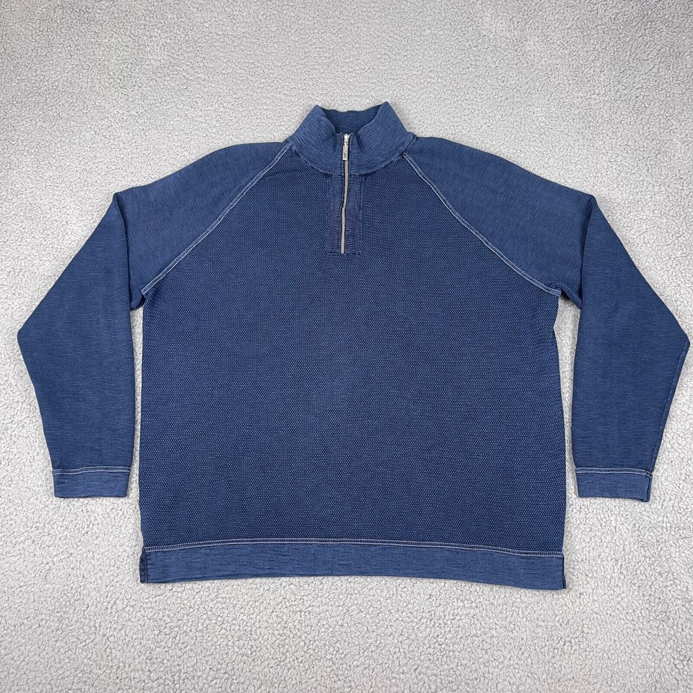 Tommy Bahama Quarter Zip Mens L Blue Golf Beach‎ Island Relax Preppy Casual